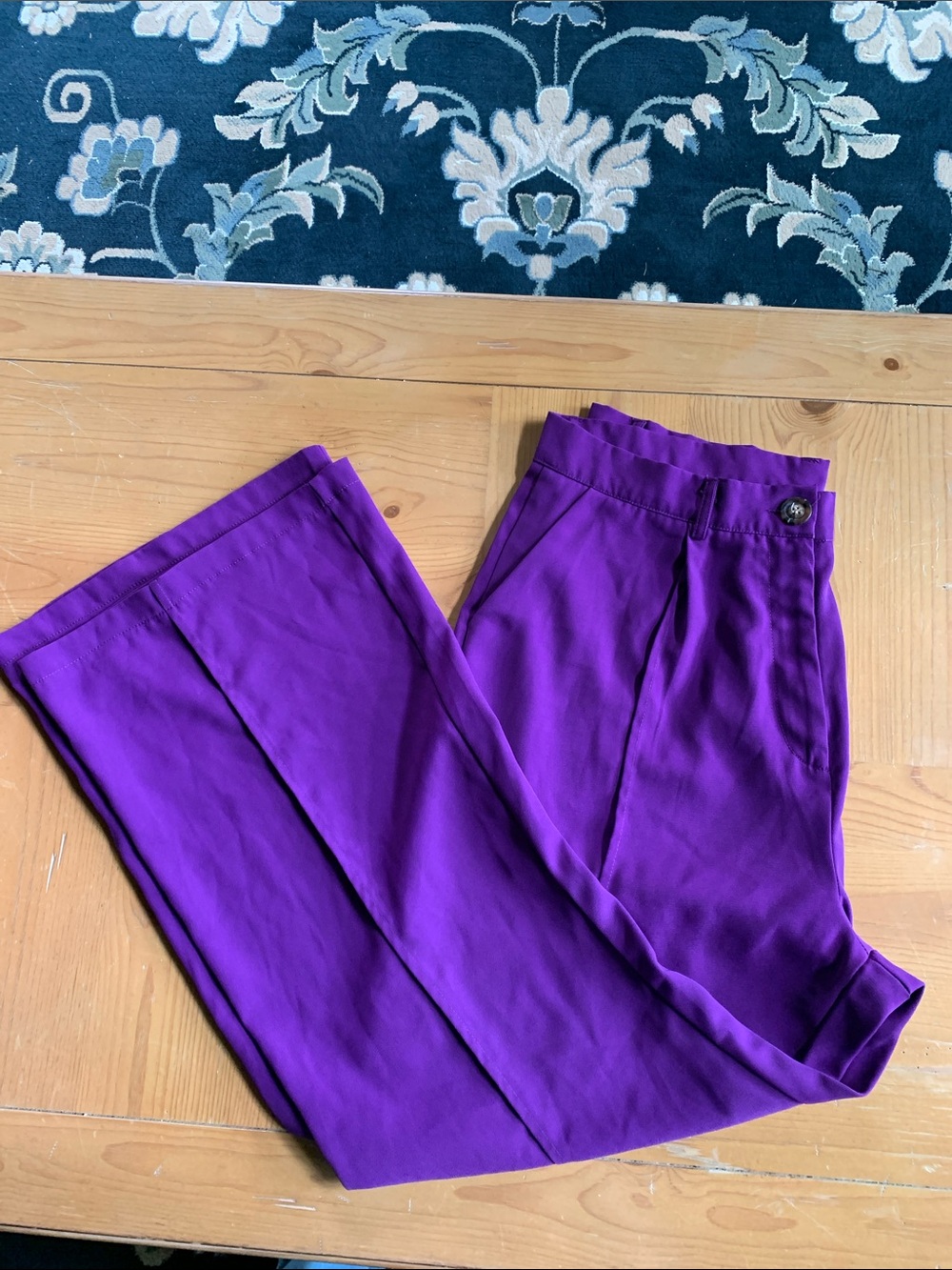 SHEIN curve Purple Wide Leg Pants